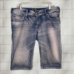 Silver “Suki” Bermuda Jean Shorts
